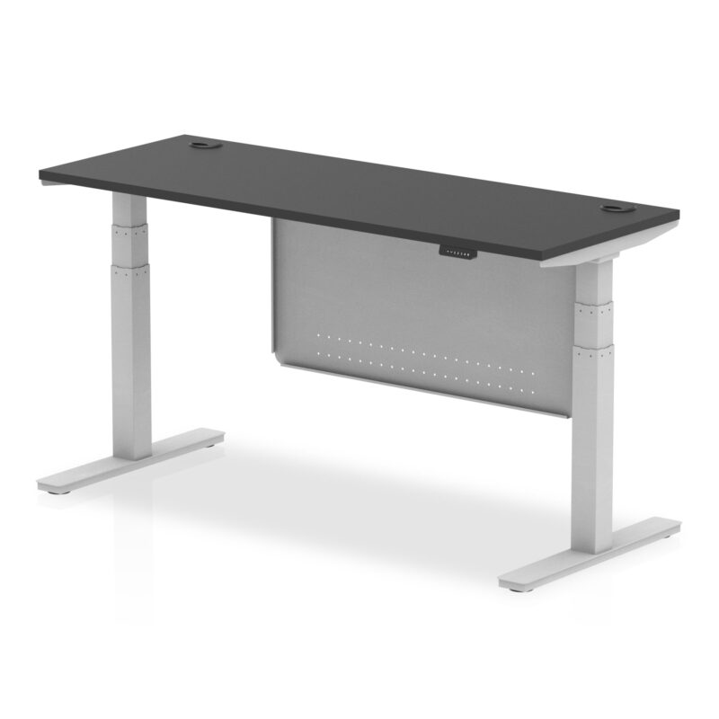 Air Height Adjustable Slimline Desk With Cable Ports With Steel Modesty Panel - Image 80