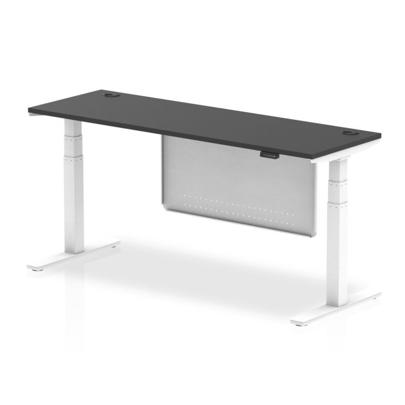 Air Height Adjustable Slimline Desk With Cable Ports With Steel Modesty Panel - Image 84