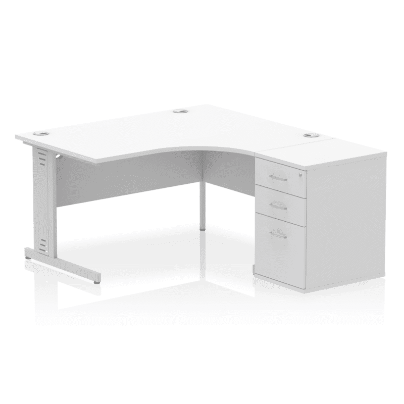 Impulse 1400mm Cable Managed Right Crescent Desk Workstation - Image 15