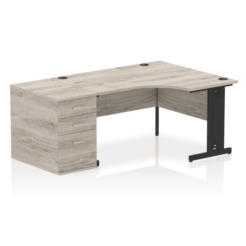 Impulse 1400mm Cable Managed Right Crescent Desk Workstation - Image 23