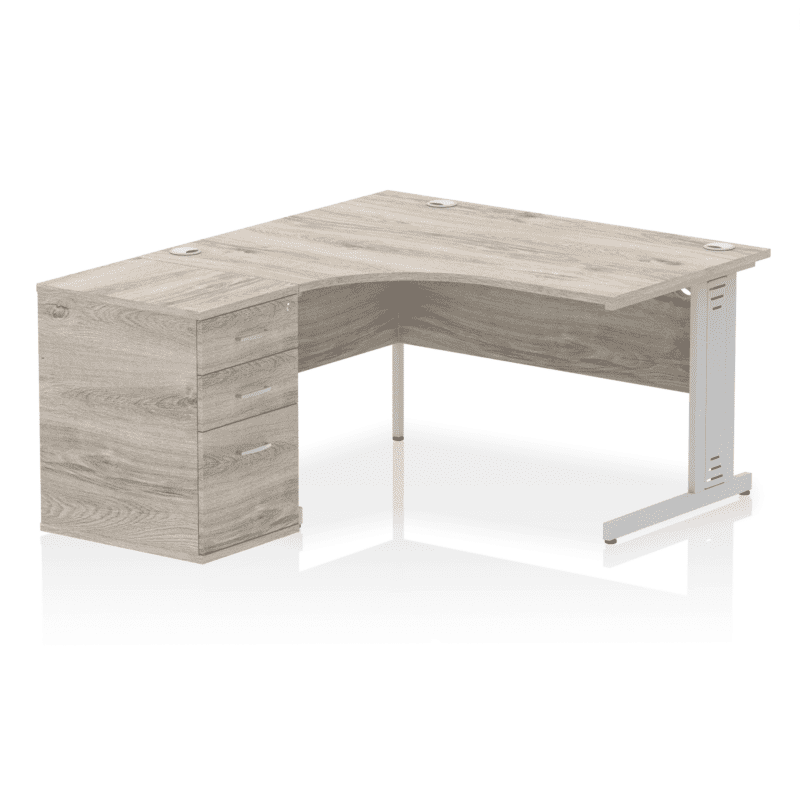 Impulse 1400mm Cable Managed Left Crescent Desk Workstation - Image 5