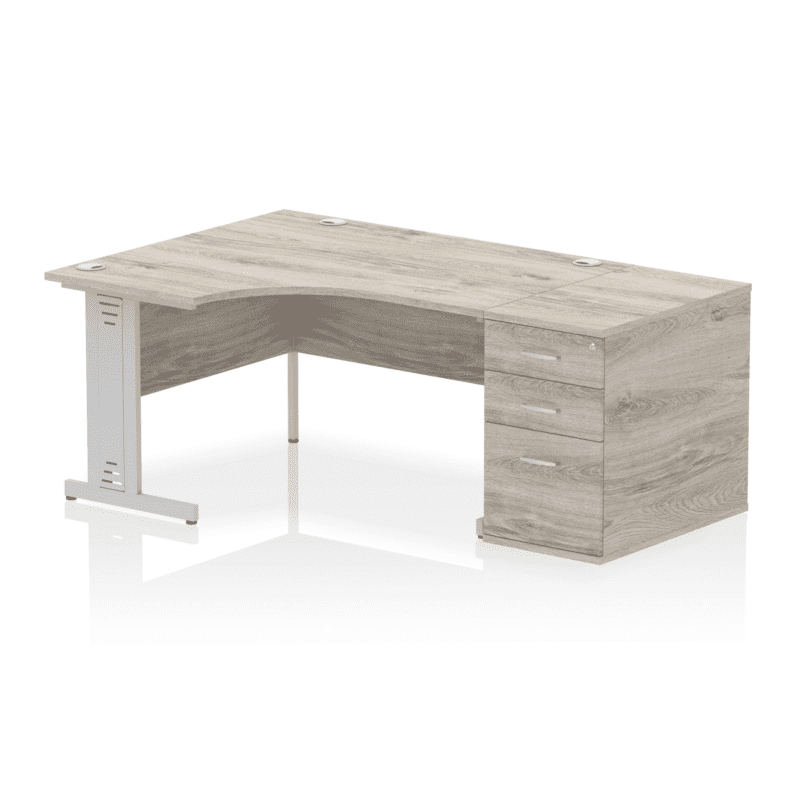Impulse 1400mm Cable Managed Left Crescent Desk Workstation - Image 26