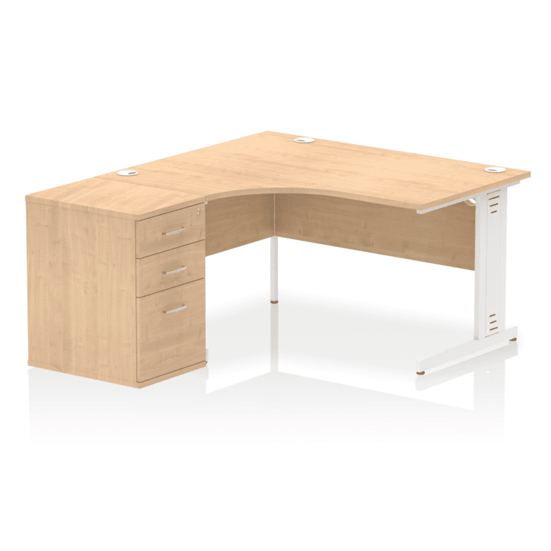 Impulse 1400mm Cable Managed Left Crescent Desk Workstation - Image 8