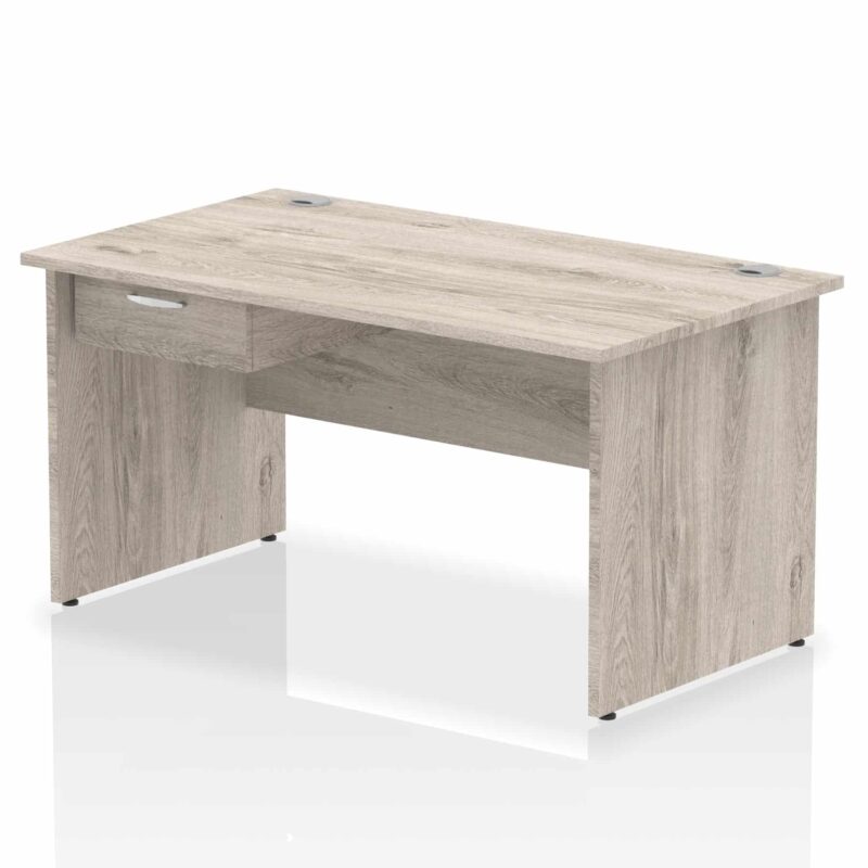 Impulse Panel End Straight Desk Frame With Single One Drawer Fixed Pedestal - Image 10