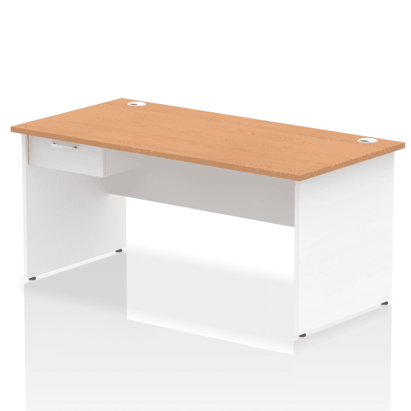 Impulse Panel End Straight Desk Frame With Single One Drawer Fixed Pedestal - Image 45