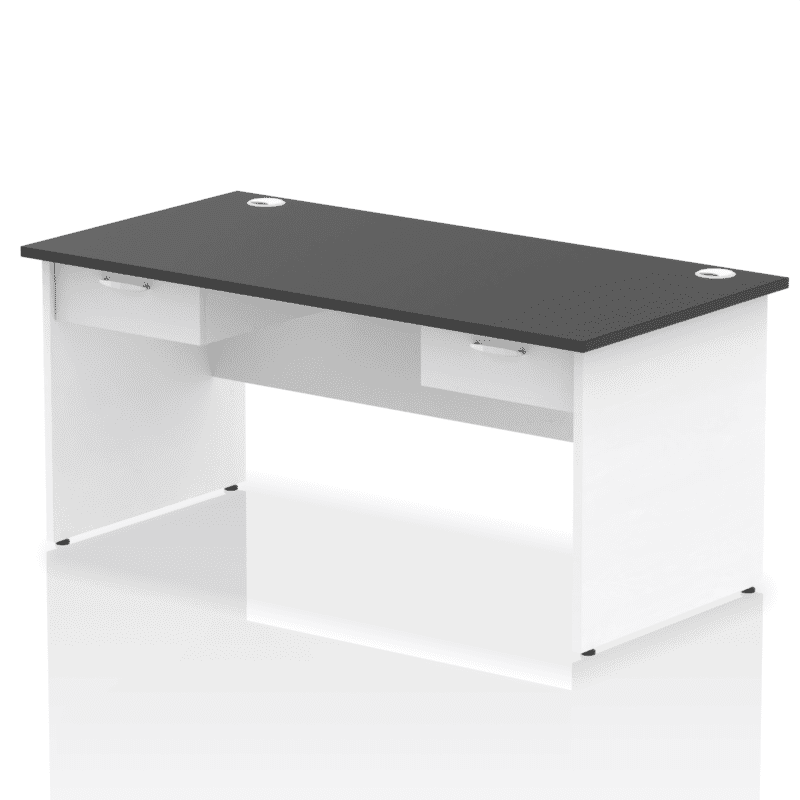 Impulse Panel End Straight Desk Frame With Two One Drawer Fixed Pedestals - Image 15