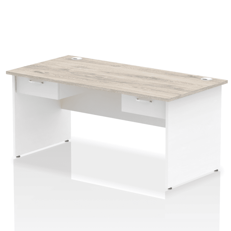 Impulse Panel End Straight Desk Frame With Two One Drawer Fixed Pedestals - Image 16