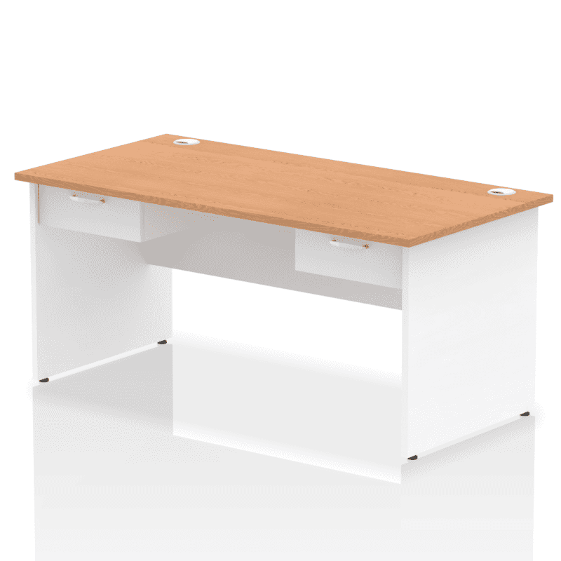 Impulse Panel End Straight Desk Frame With Two One Drawer Fixed Pedestals - Image 17