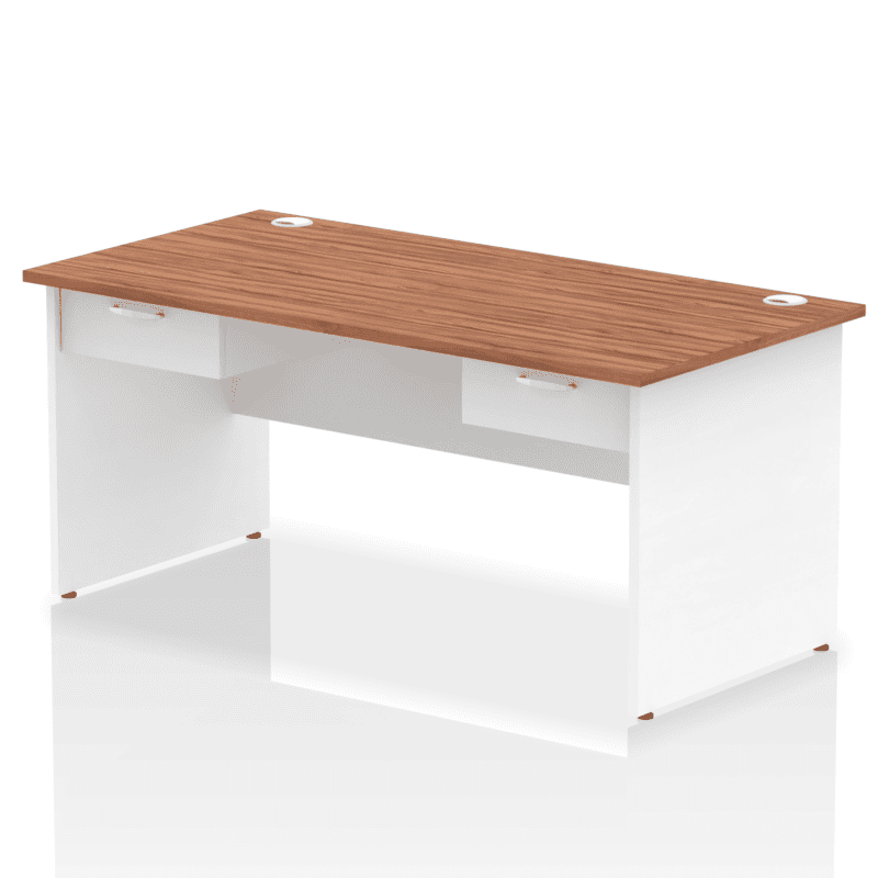 Impulse Panel End Straight Desk Frame With Two One Drawer Fixed Pedestals - Image 18