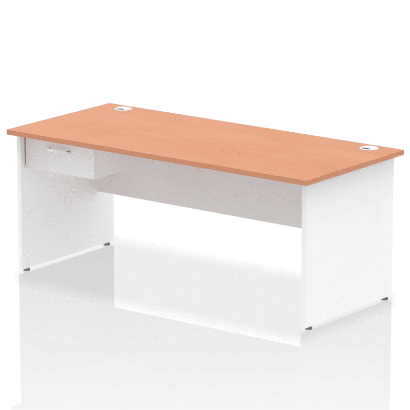 Impulse Panel End Straight Desk Frame With Single One Drawer Fixed Pedestal - Image 47