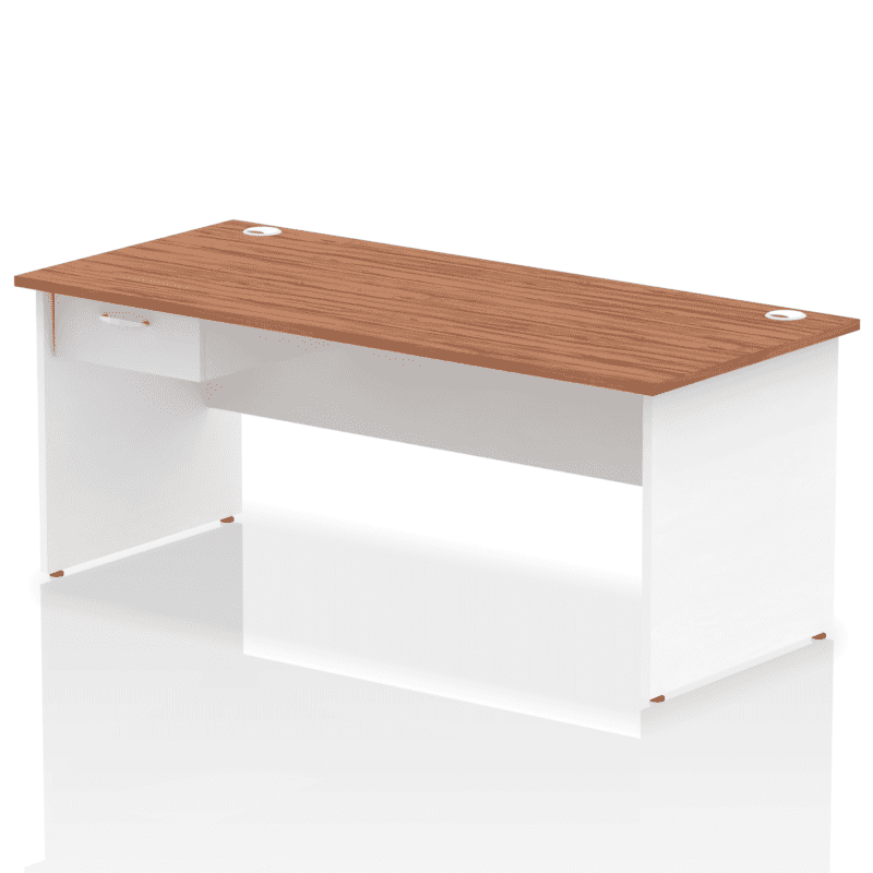 Impulse Panel End Straight Desk Frame With Single One Drawer Fixed Pedestal - Image 52
