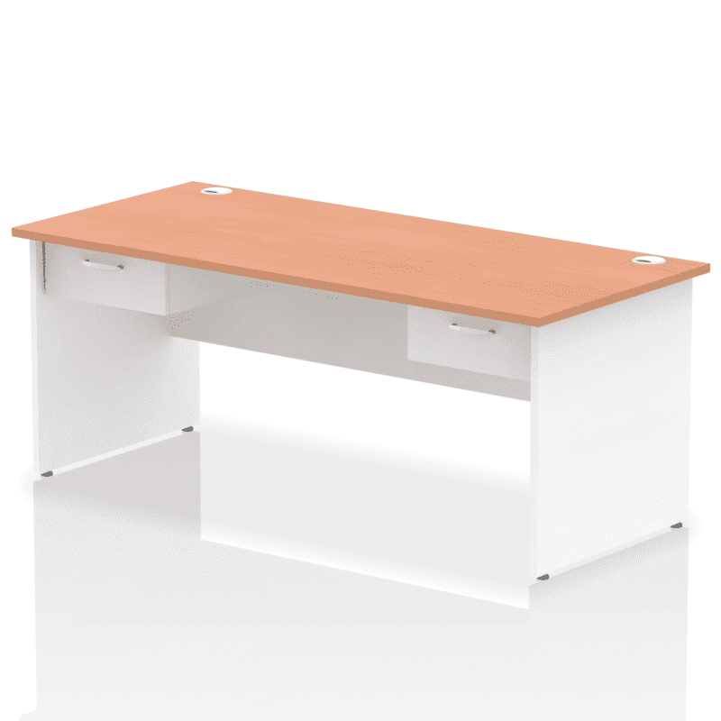 Impulse Panel End Straight Desk Frame With Two One Drawer Fixed Pedestals - Image 19