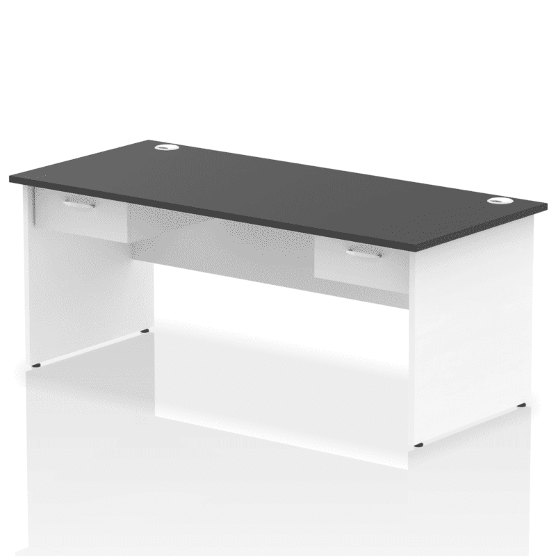 Impulse Panel End Straight Desk Frame With Two One Drawer Fixed Pedestals - Image 20