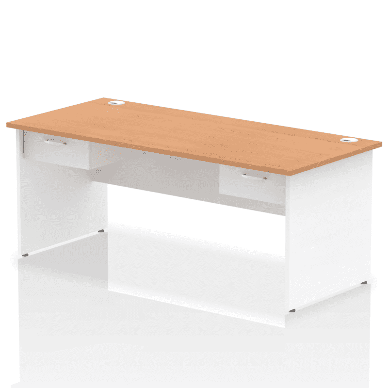 Impulse Panel End Straight Desk Frame With Two One Drawer Fixed Pedestals - Image 23