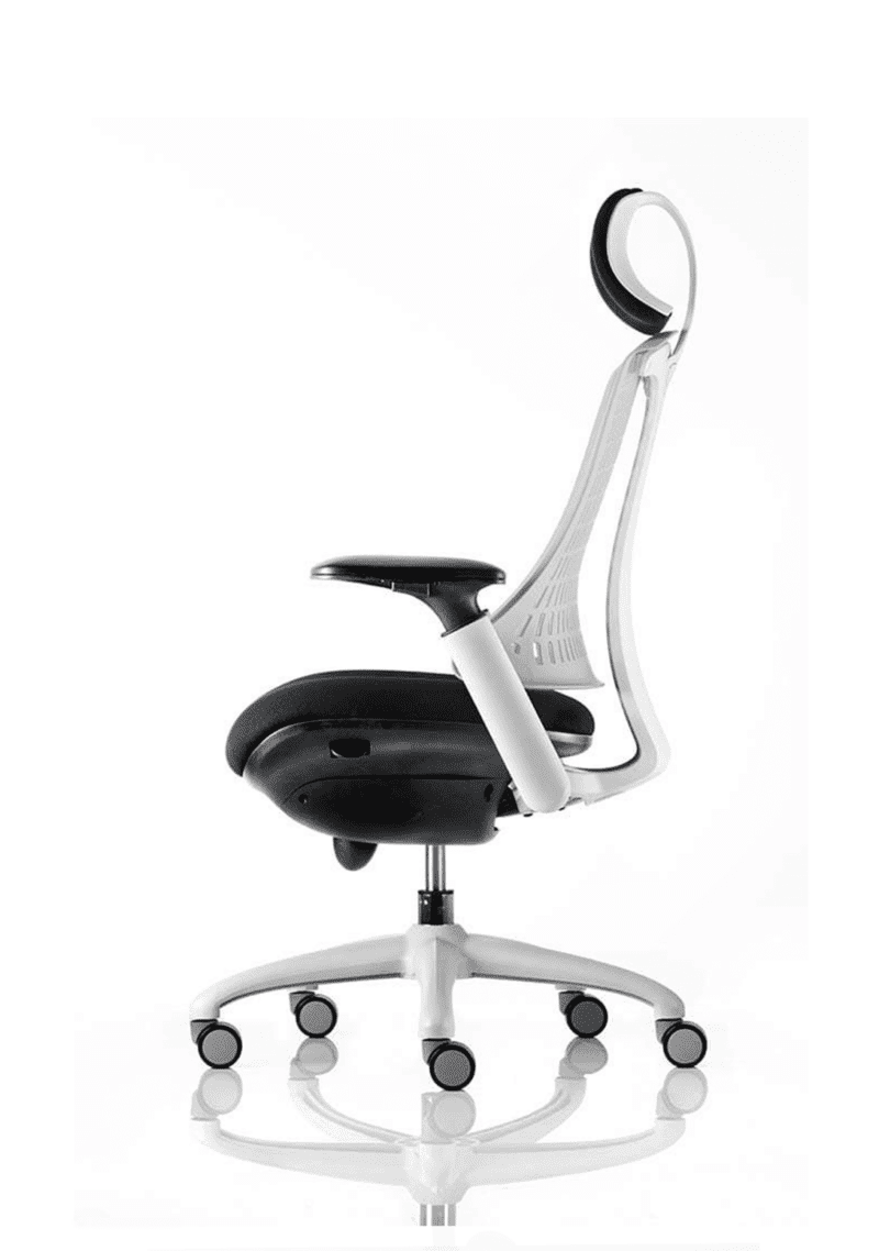 Flex Medium Back White Frame Task Operator Office Chair with Arms - Image 4