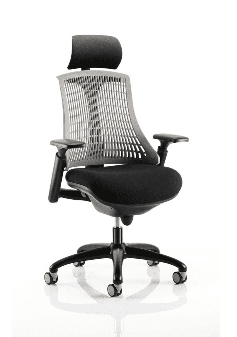Flex Medium Back Black Frame Task Operator Office Chair with Arms - Image 14