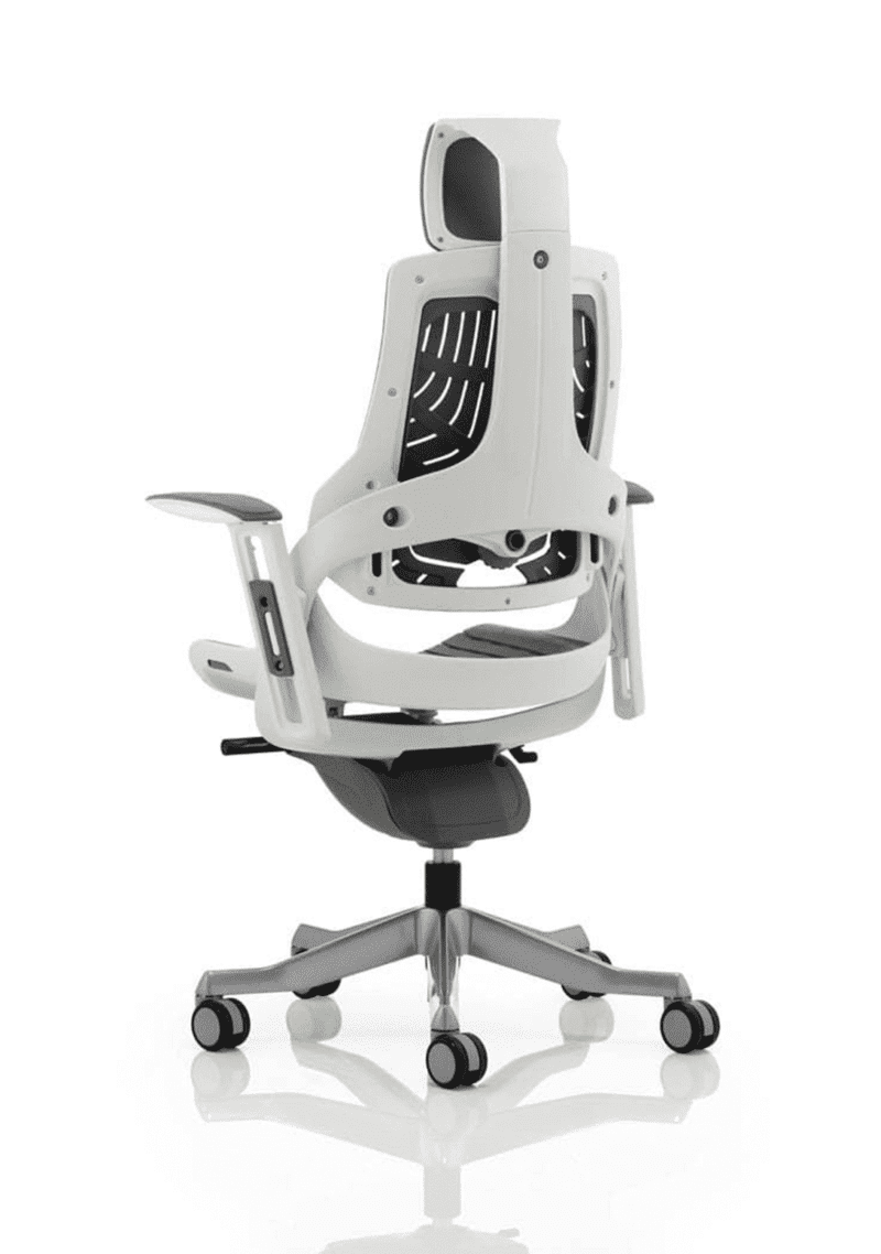 Zure High Back White Shell Executive Office Chair with Arms - Image 11
