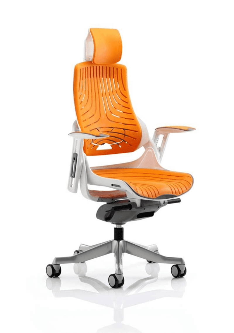 Zure High Back White Shell Executive Office Chair with Arms - Image 13