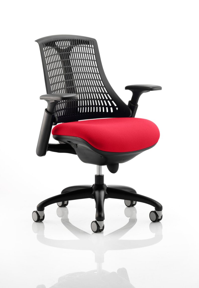 Flex Medium Back Black Frame Task Operator Office Chair with Arms - Image 17