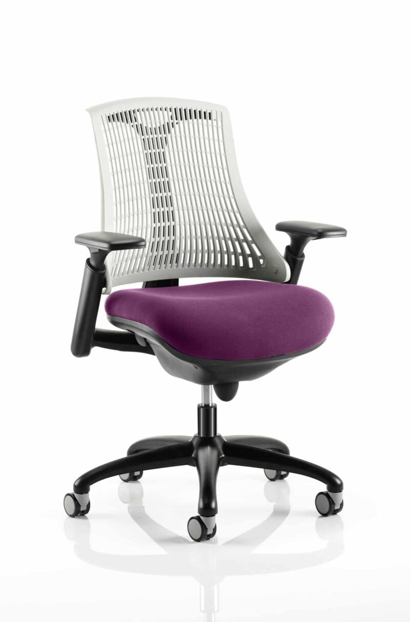 Flex Medium Back Black Frame Task Operator Office Chair with Arms - Image 32