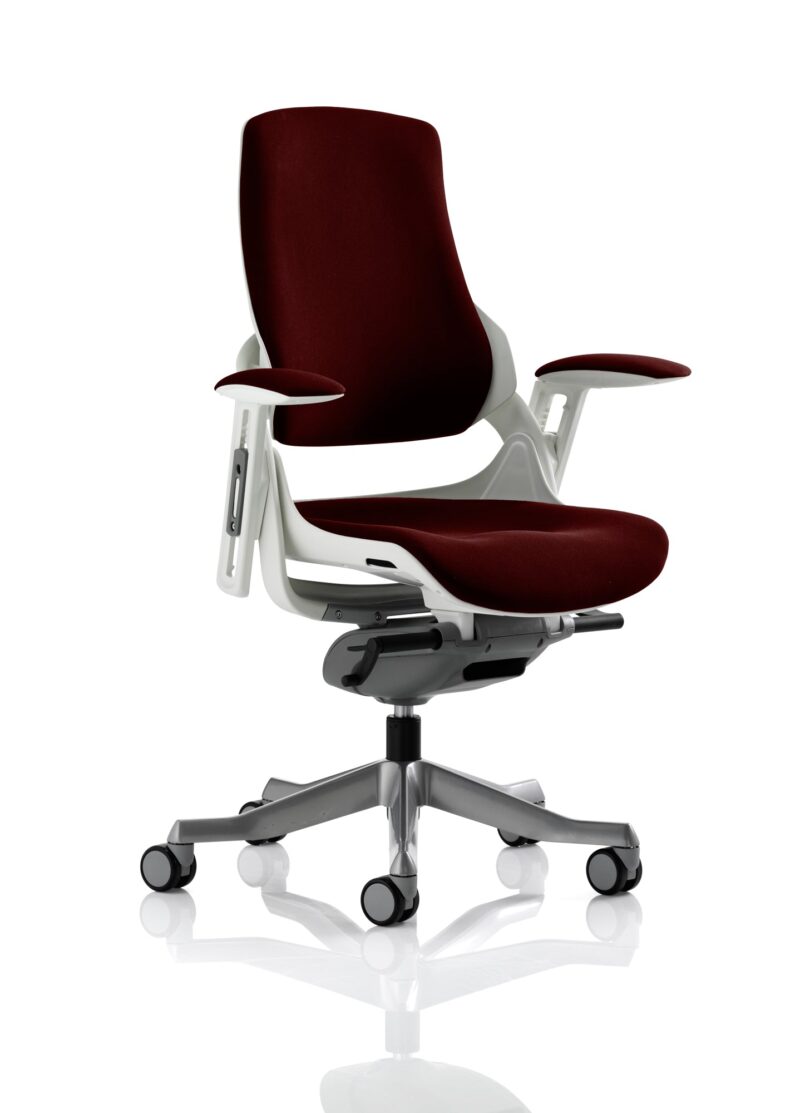 Zure High Back White Shell Executive Office Chair with Arms - Image 44