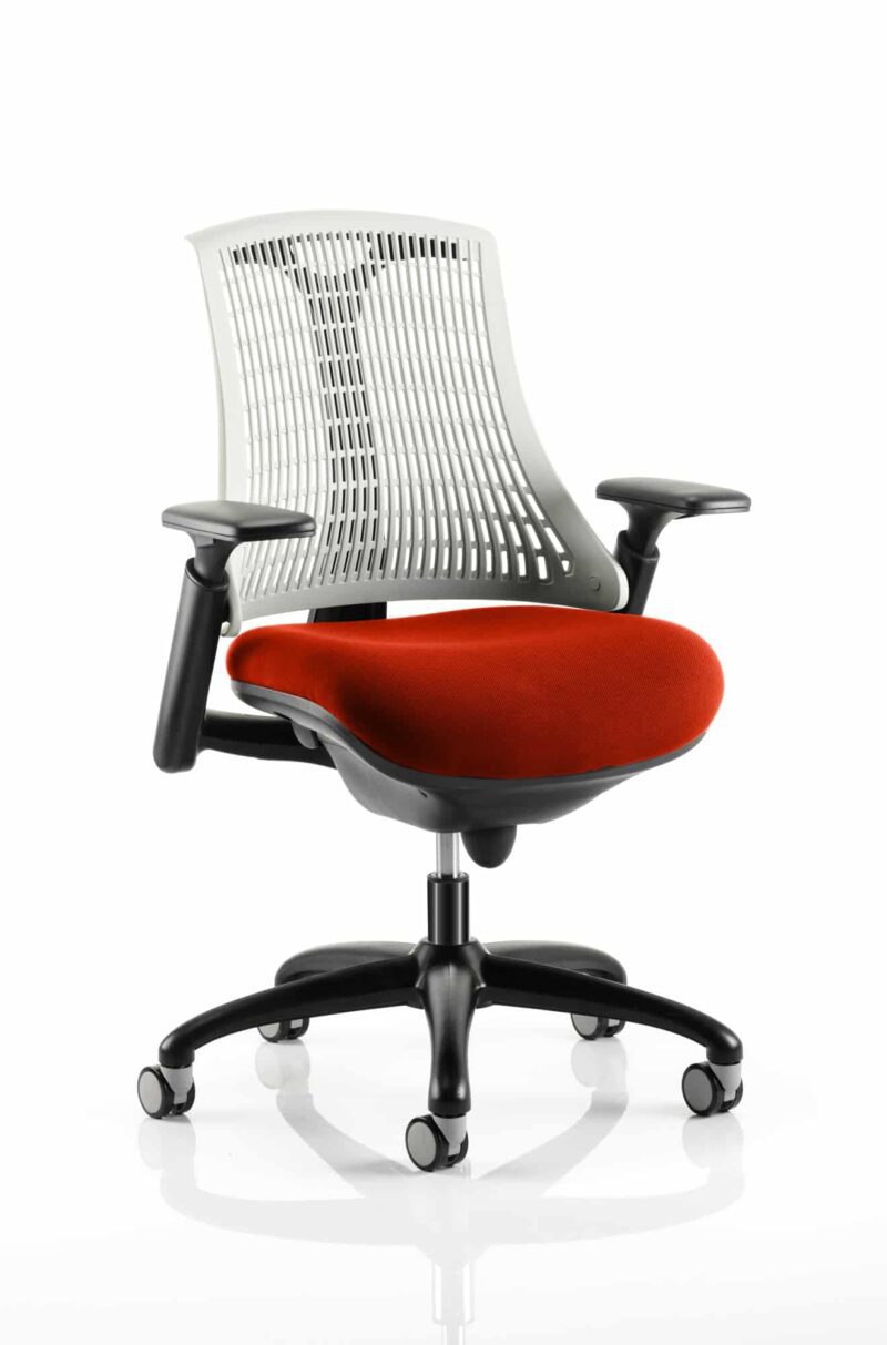Flex Medium Back Black Frame Task Operator Office Chair with Arms - Image 31
