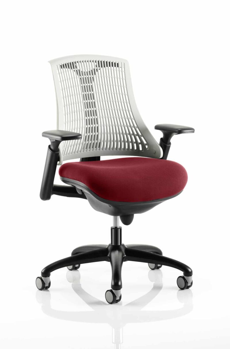 Flex Medium Back Black Frame Task Operator Office Chair with Arms - Image 26