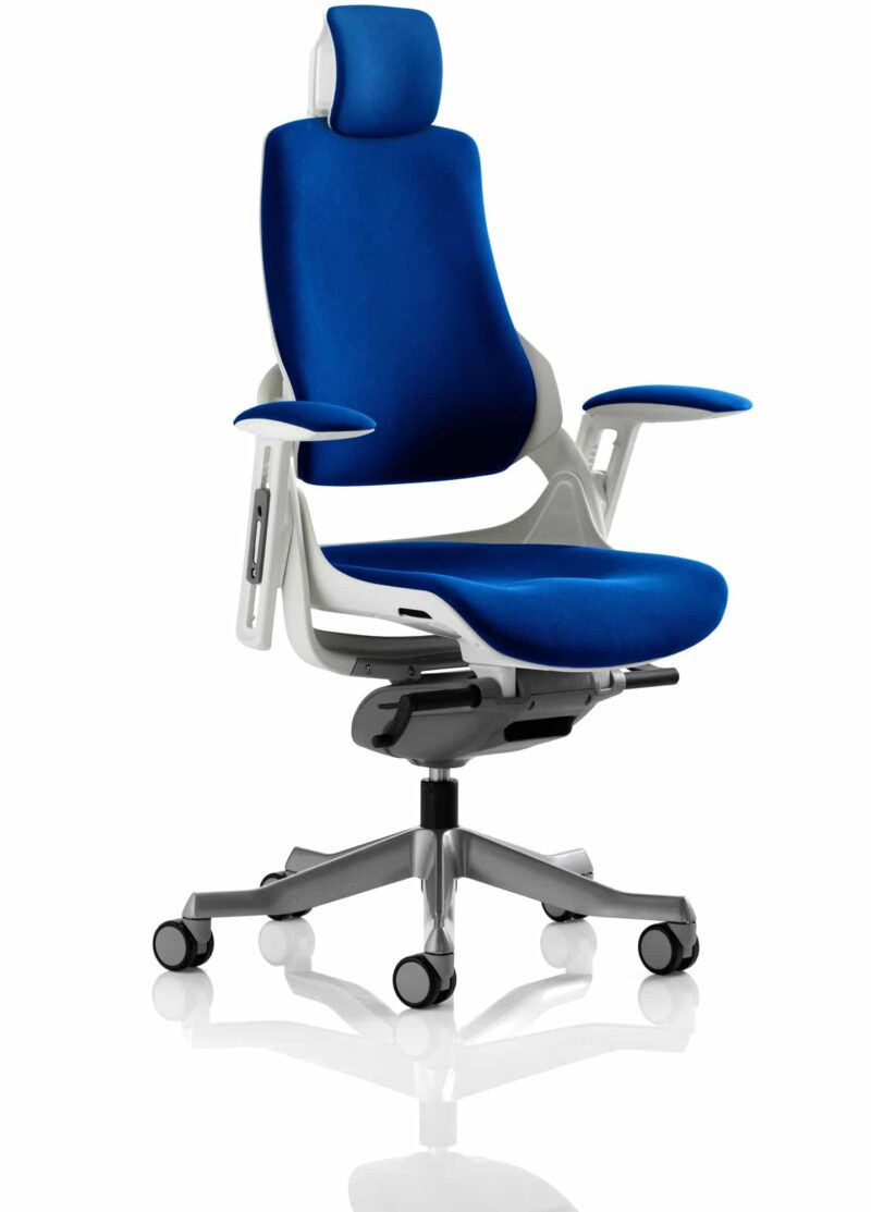 Zure High Back White Shell Executive Office Chair with Arms - Image 61