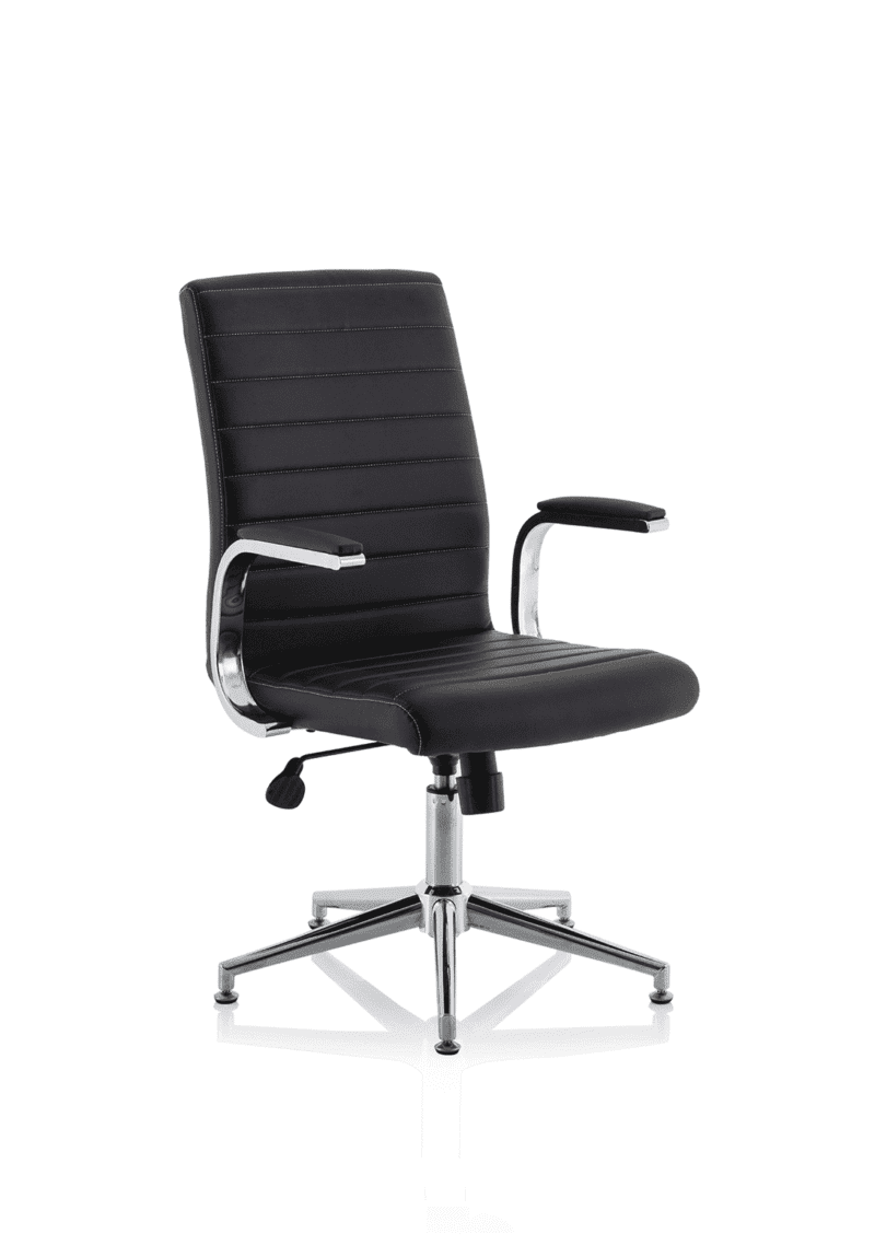 Ezra Medium Back Leather Executive Office Chair with Arms - Image 32