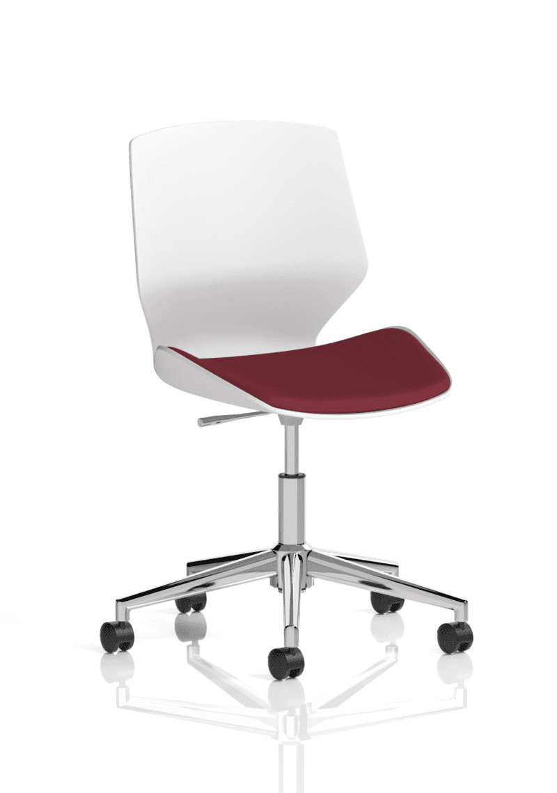 Florence 5 Star Base White Frame Fabric Visitor Chair - Image 10