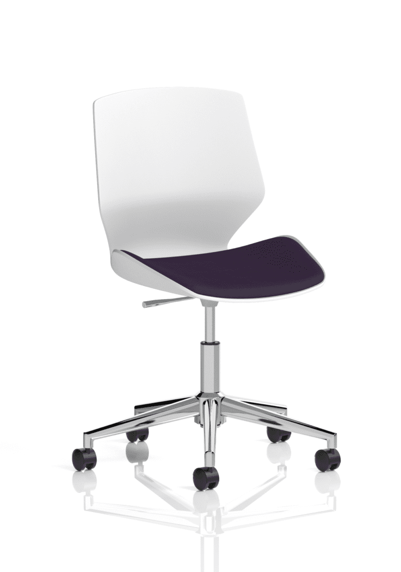 Florence 5 Star Base White Frame Fabric Visitor Chair - Image 16