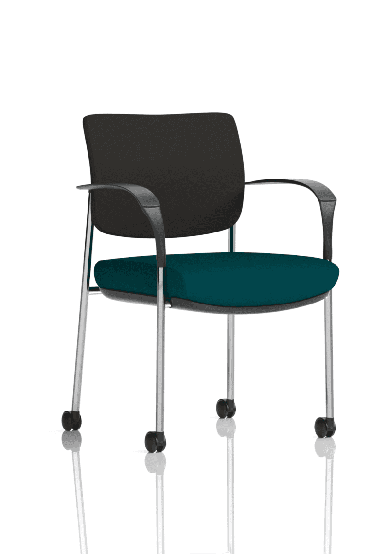 Brunswick Deluxe Medium Back Stacking Visitor Office Chair with Arms with Castors Bespoke - Image 11
