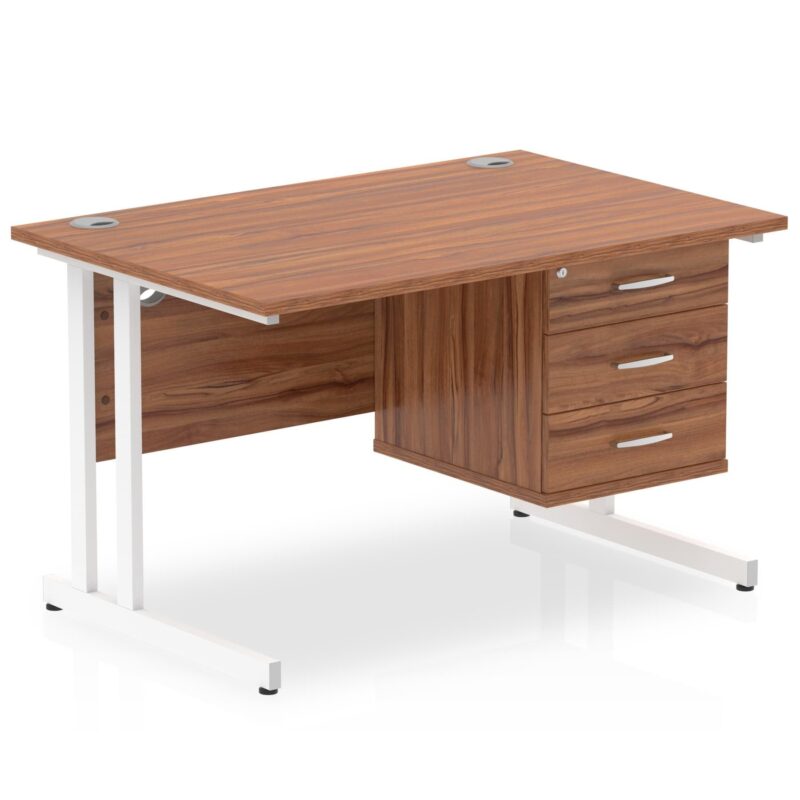 Impulse 1200mm Cantilever Straight Desk With Single Fixed Pedestal - Image 10