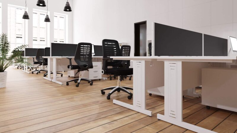 Impulse 1000mm Straight Desk Cable Managed Leg - Image 79
