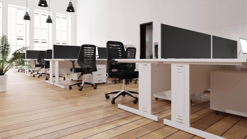 Impulse 1000mm Straight Desk Cable Managed Leg - Image 80