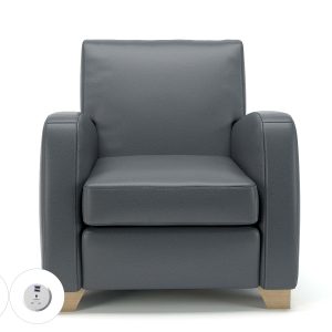 Wynne 81cm Wide Armchair in Cristina Marrone Ultima Faux Leather