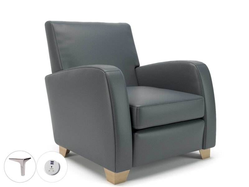 Wynne 81cm Wide Armchair in Cristina Marrone Ultima Faux Leather - Image 87