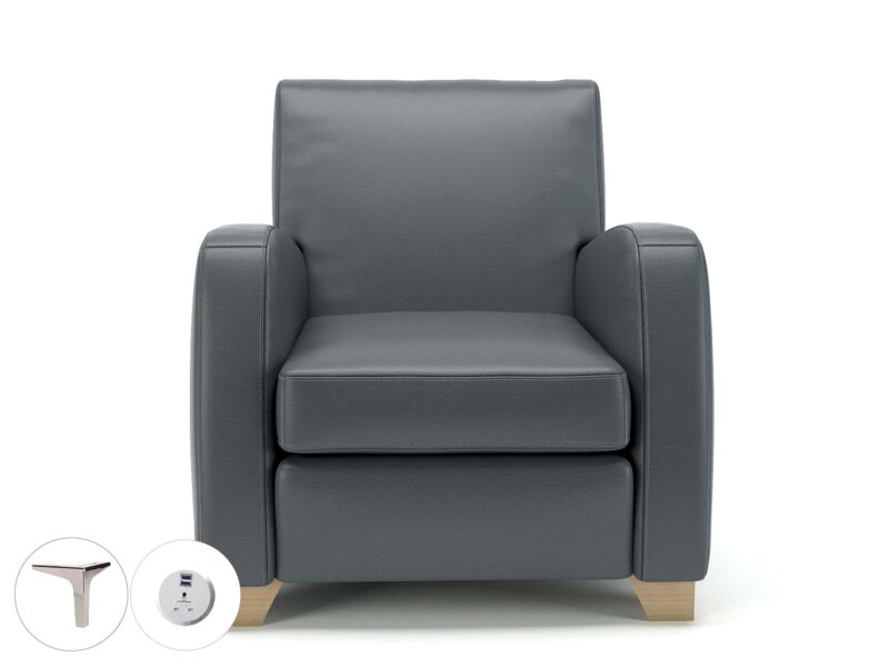 Wynne 81cm Wide Armchair in Cristina Marrone Ultima Faux Leather - Image 5