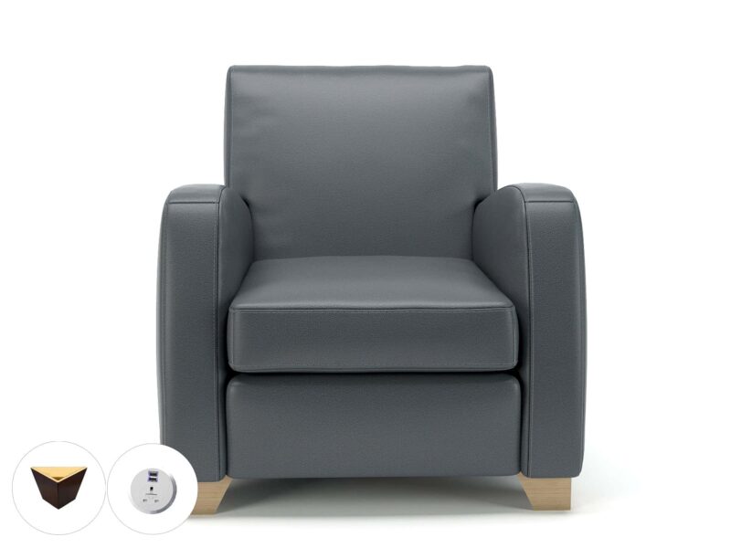 Wynne 81cm Wide Armchair in Cristina Marrone Ultima Faux Leather - Image 9