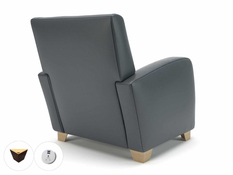 Wynne 81cm Wide Armchair in Cristina Marrone Ultima Faux Leather - Image 10