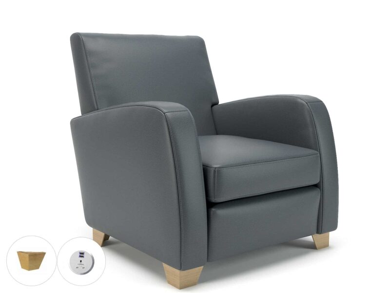 Wynne 81cm Wide Armchair in Cristina Marrone Ultima Faux Leather - Image 91