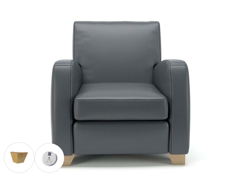 Wynne 81cm Wide Armchair in Cristina Marrone Ultima Faux Leather - Image 13
