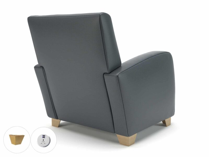 Wynne 81cm Wide Armchair in Cristina Marrone Ultima Faux Leather - Image 14