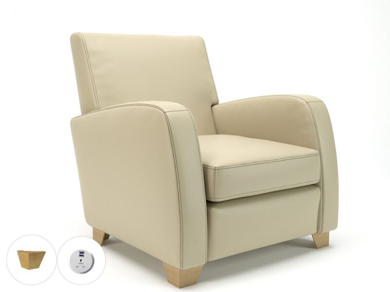 Wynne 81cm Wide Armchair in Cristina Marrone Ultima Faux Leather - Image 98