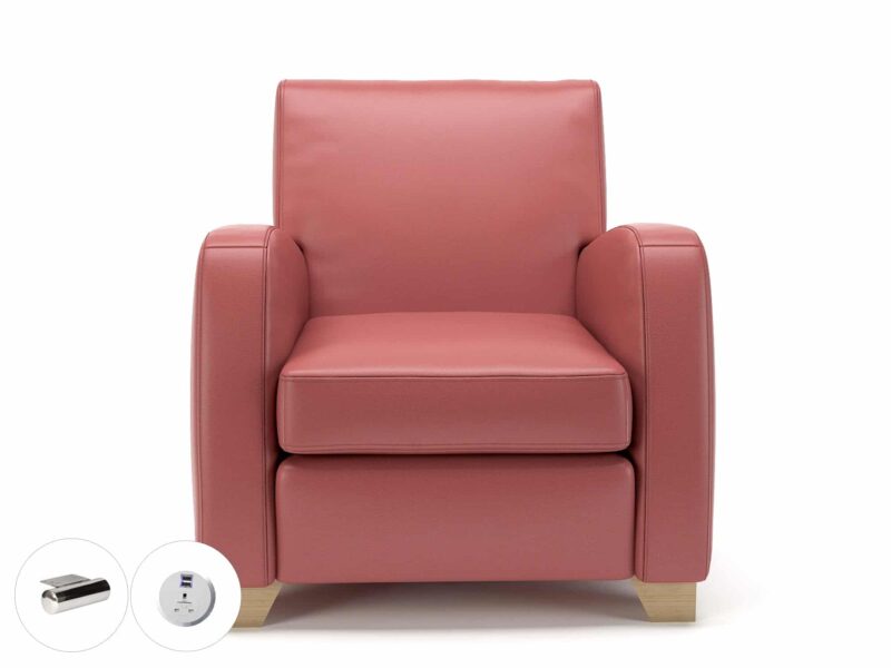 Wynne 81cm Wide Armchair in Cristina Marrone Ultima Faux Leather - Image 29