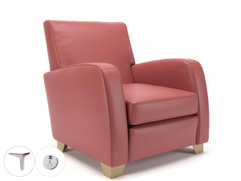 Wynne 81cm Wide Armchair in Cristina Marrone Ultima Faux Leather - Image 101