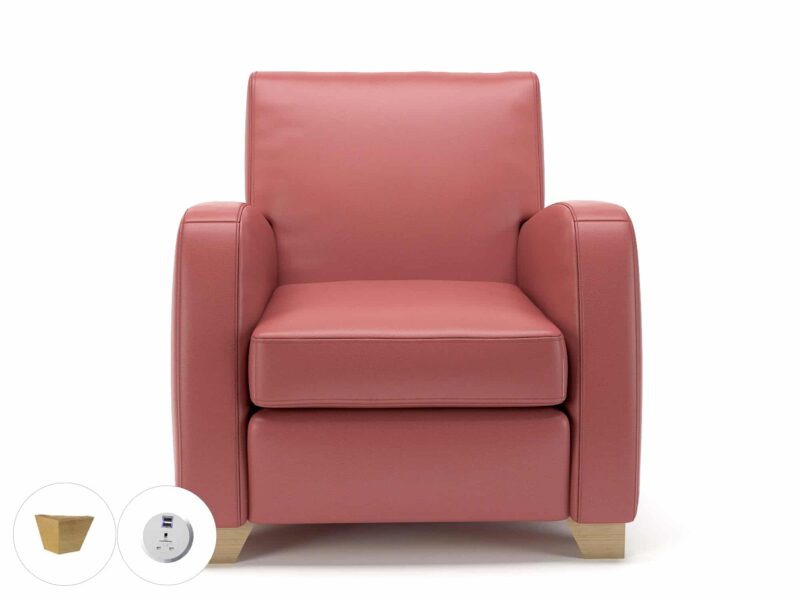 Wynne 81cm Wide Armchair in Cristina Marrone Ultima Faux Leather - Image 41