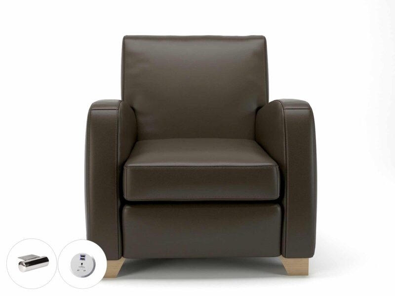 Wynne 81cm Wide Armchair in Cristina Marrone Ultima Faux Leather - Image 65