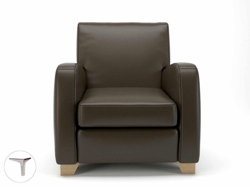 Wynne 81cm Wide Armchair in Cristina Marrone Ultima Faux Leather - Image 67