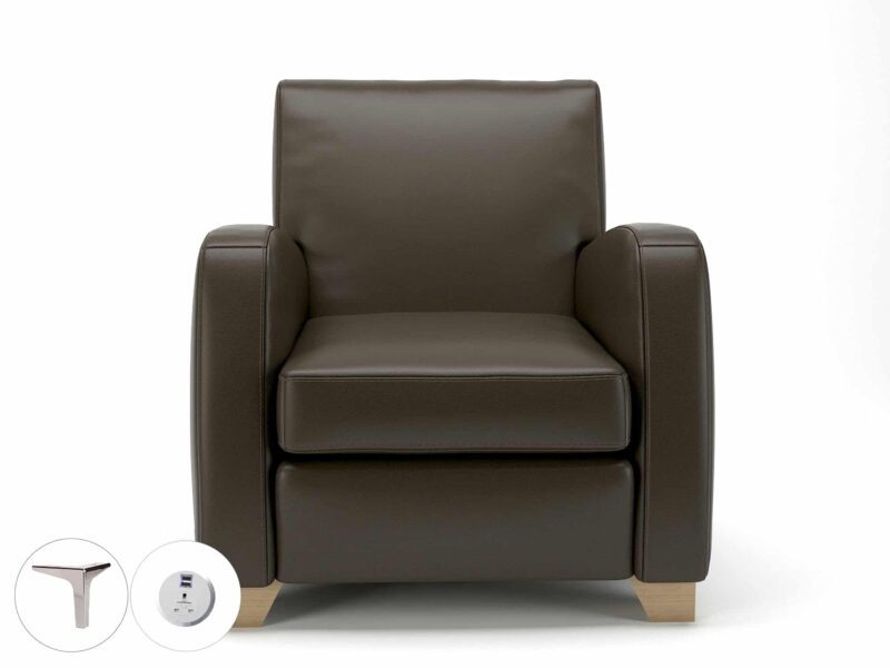 Wynne 81cm Wide Armchair in Cristina Marrone Ultima Faux Leather - Image 69